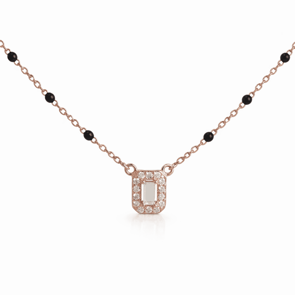 Wamikaa Starling Silver Mangalsutra Necklace with CZ Pendant.