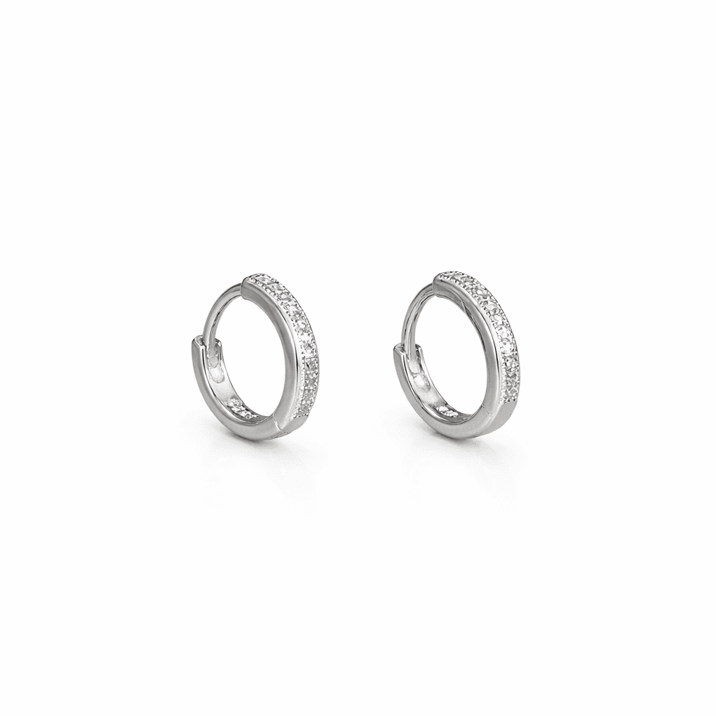 Wamikaa 925 Silver CZ Hoop Earrings for Women